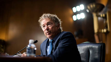 Senator Rand Paul (R-Kentucky) is shown speaking during a committee hearing last month in Washington.