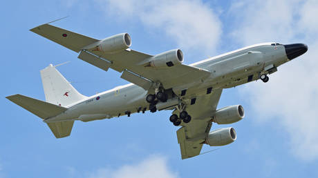 RC-135W Rivet Joint reconnaissance aircraft of the Royal Air Force of Great Britain. © CC BY-SA 2.0 / Alan Wilson / Boeing Airseeker