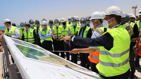 The head of Rosatom Alexey Likhachev and the Minister of Electric Power of Egypt Mohamed Shaker visited the construction site of the El-Dabaa, July, 2021