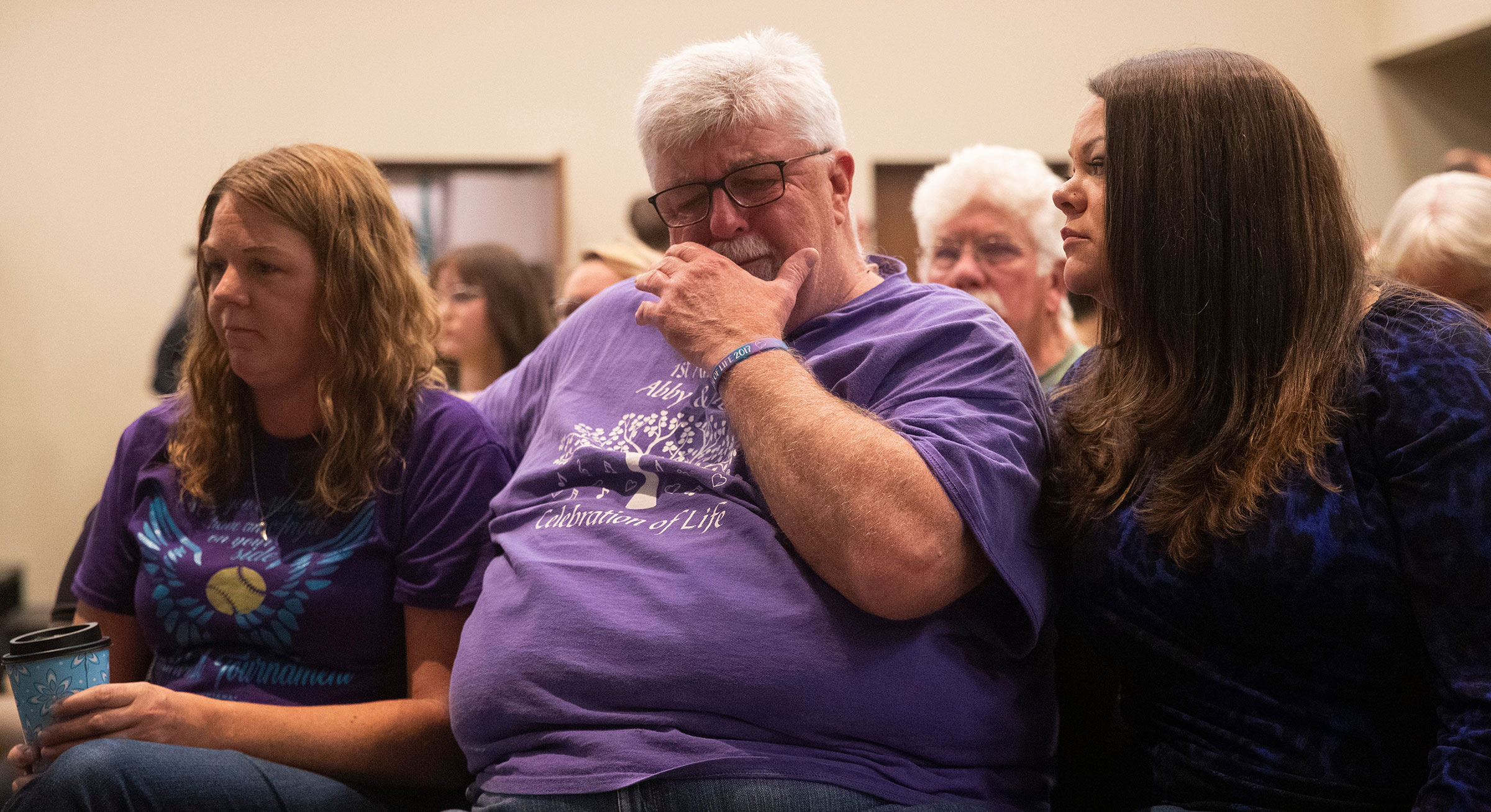 Members of Abby Williams' family attend a press conference addressing updates regarding the investigation of the murders of Abby Williams and Libby German, Monday, Monday, Oct. 31, 2022, at Delphi United Methodist Church in Delphi, Ind. (Alex Martin—Journal and Courier/USA TODAY/Reuters)