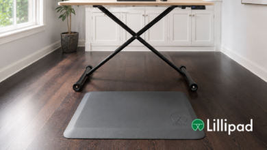 Lillipad Engineers Standing Mat to Its Own Desk Frame, Solving a Fit Problem Generic Mats Create